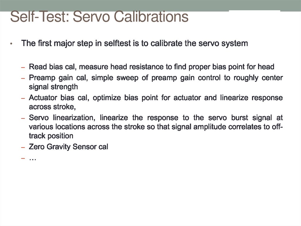 Self-Test: Servo Calibrations