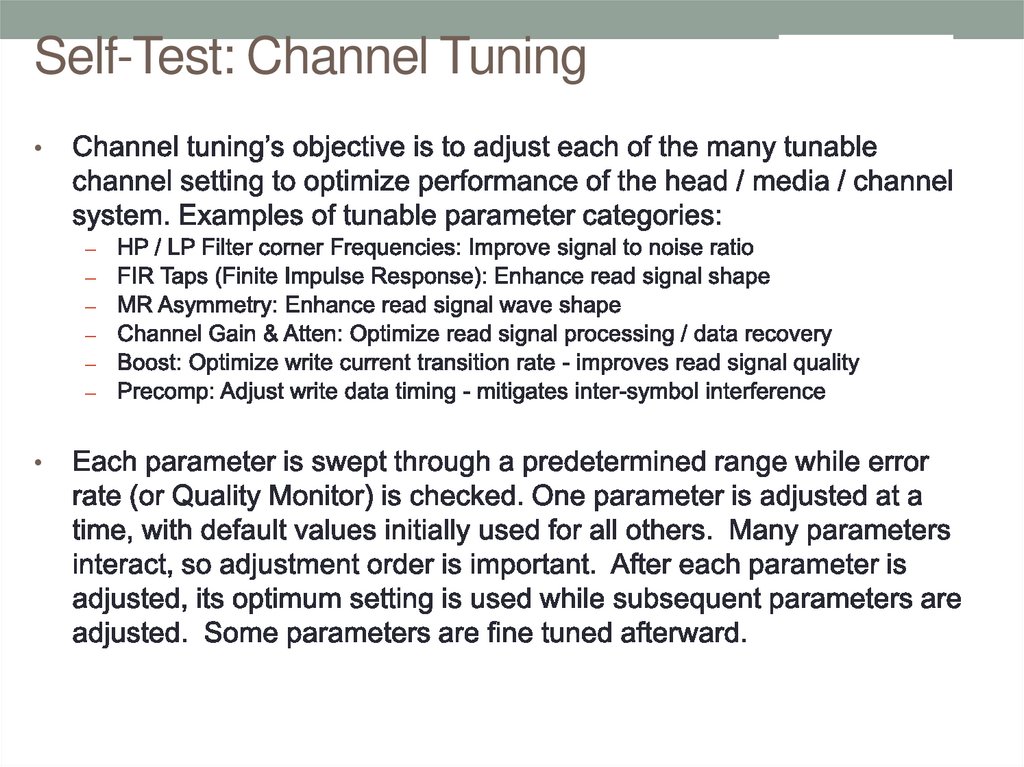 Self-Test: Channel Tuning
