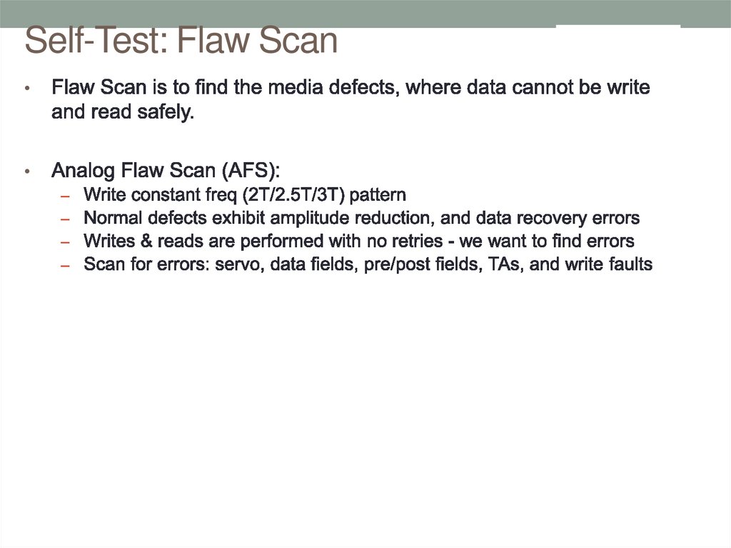 Self-Test: Flaw Scan