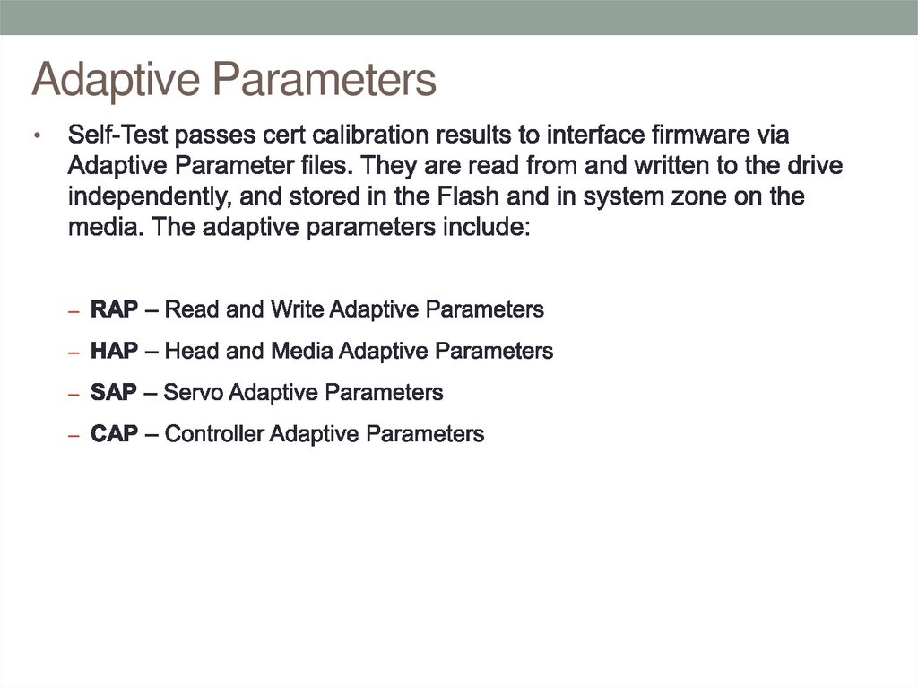 Adaptive Parameters
