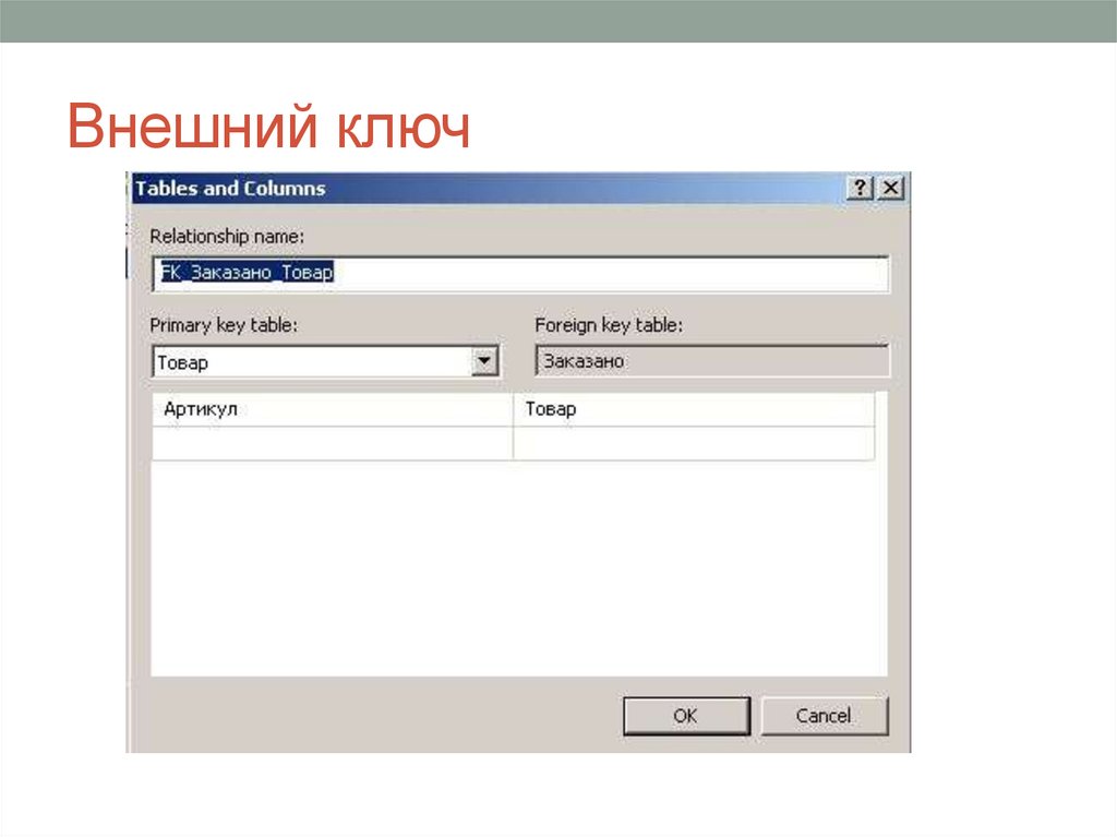 Внешний ключ
