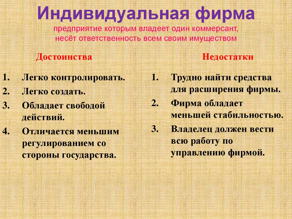 Индивидуальная фирма предприятие которым владеет один коммерсант, несёт ответственность всем своим имуществом