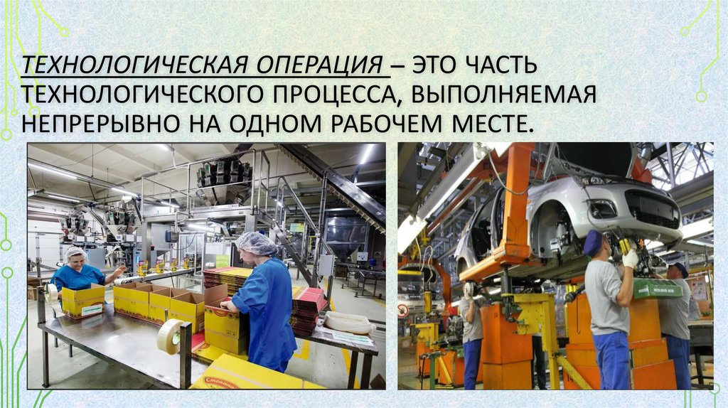 Технологическая операция – это часть технологического процесса, выполняемая непрерывно на одном рабочем месте.