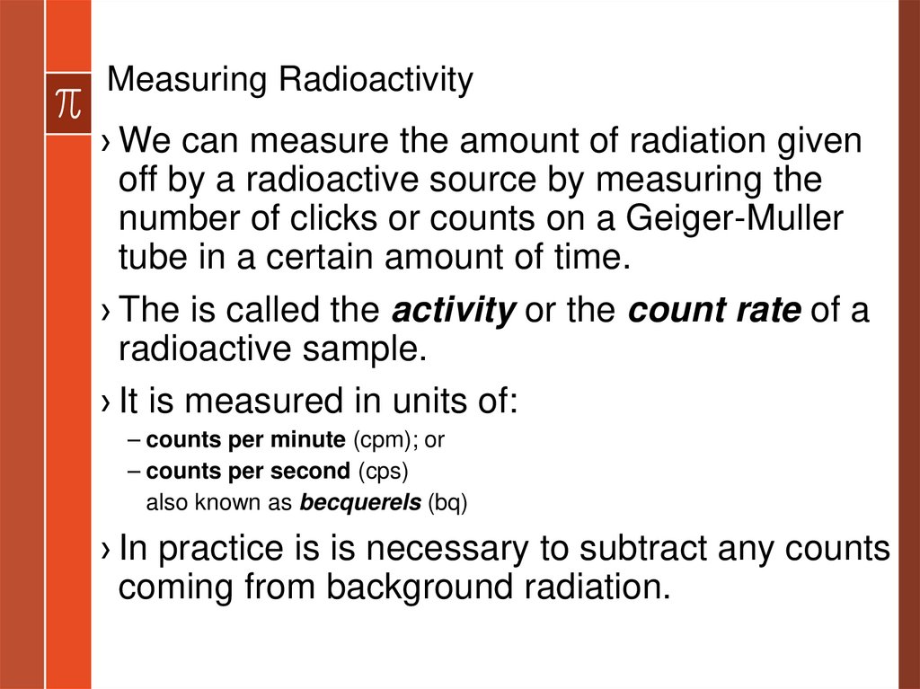 Measuring Radioactivity