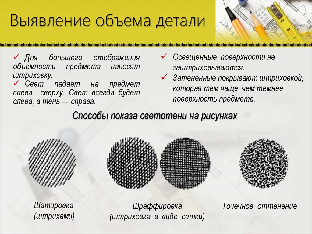 Выявление объема детали