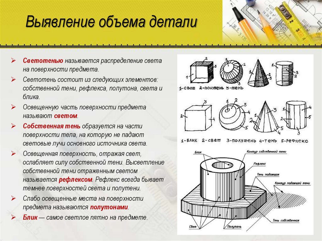 Выявление объема детали
