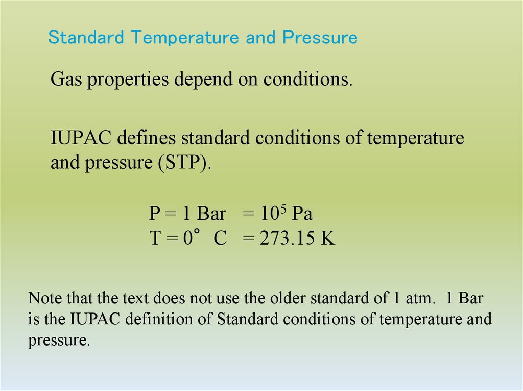 Standard Temperature and Pressure