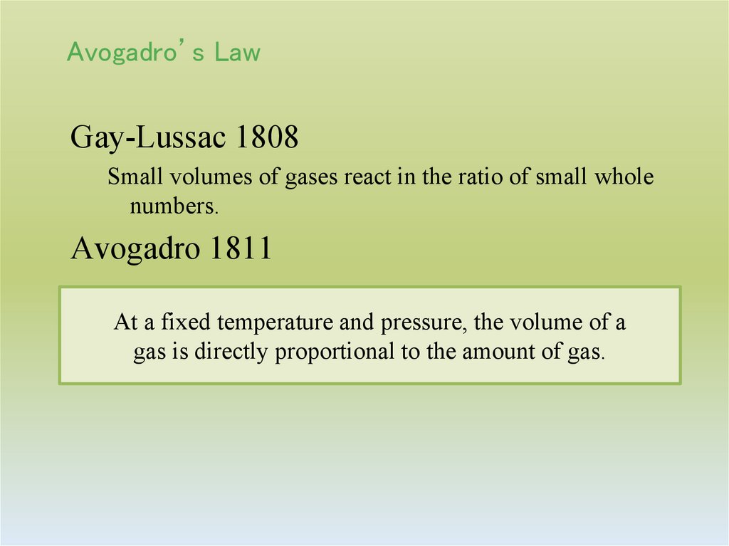 Avogadro’s Law
