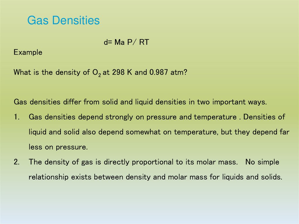 Gas Densities