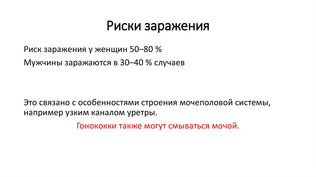 Риски заражения