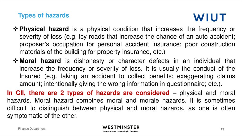 Types of hazards