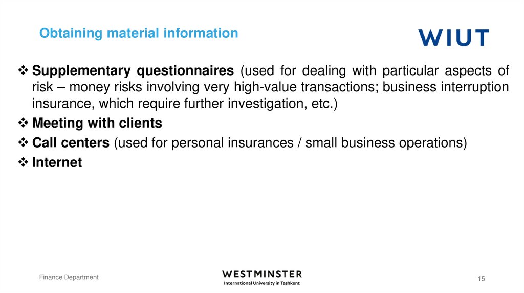 Obtaining material information