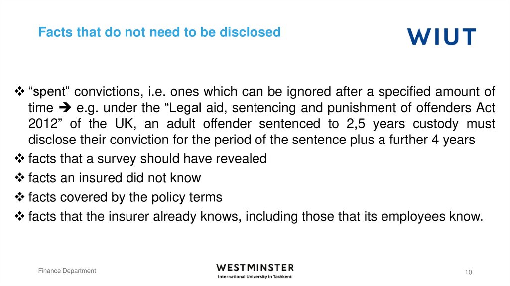 Facts that do not need to be disclosed