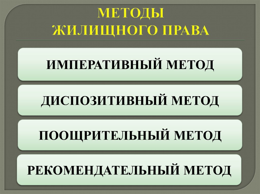 МЕТОДЫ ЖИЛИЩНОГО ПРАВА