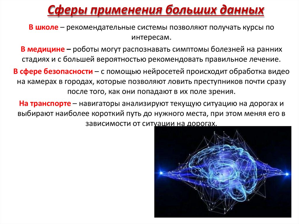 Сферы применения больших данных