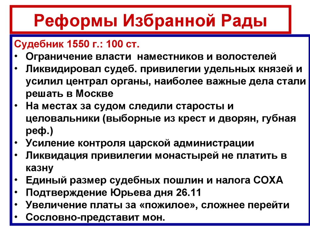 Реформы Избранной Рады