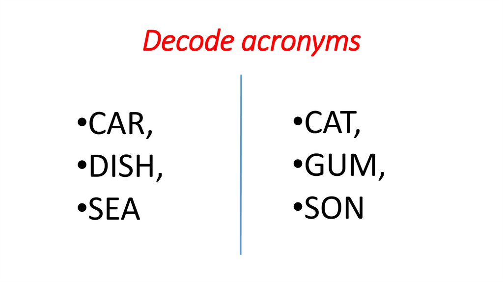 Decode acronyms