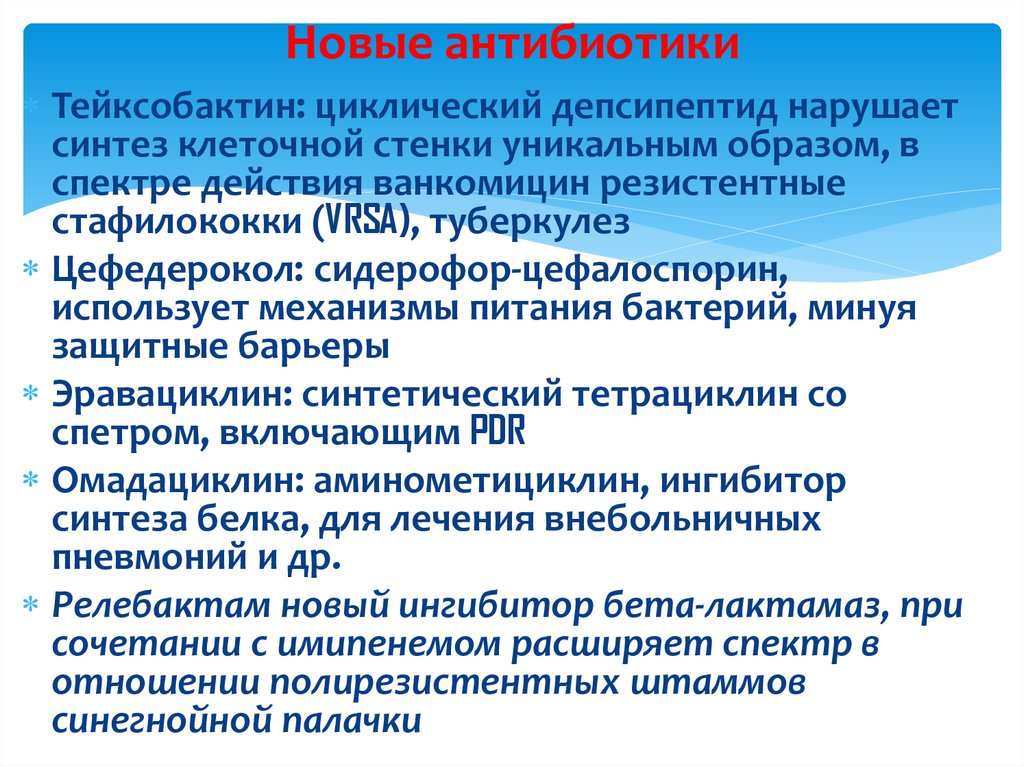 Новые антибиотики
