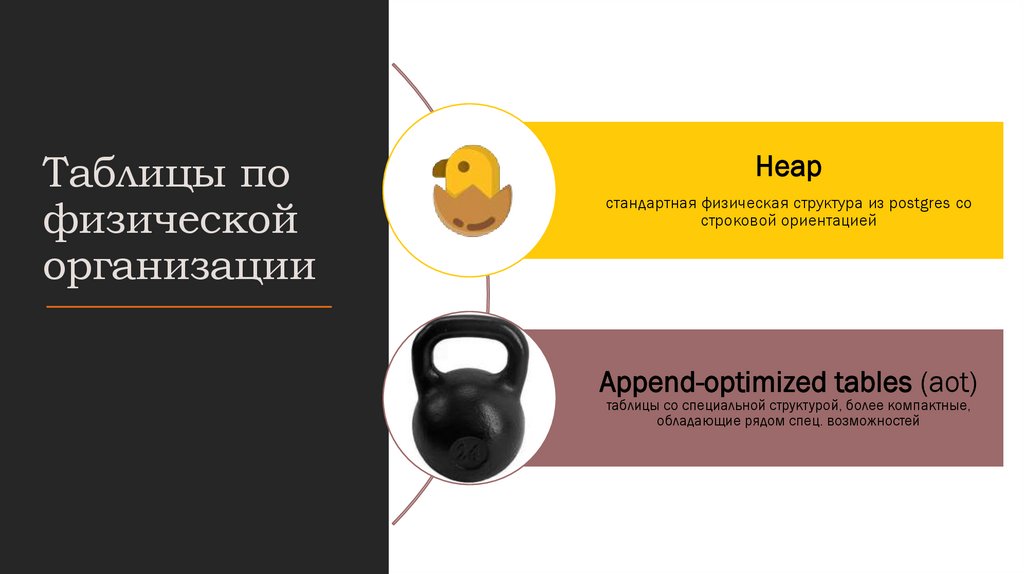 Таблицы по физической организации