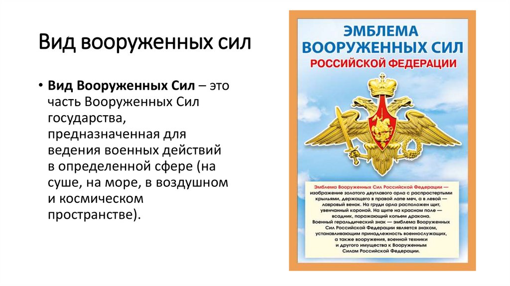 Вид вооруженных сил