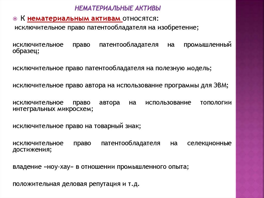 Нематериальные активы