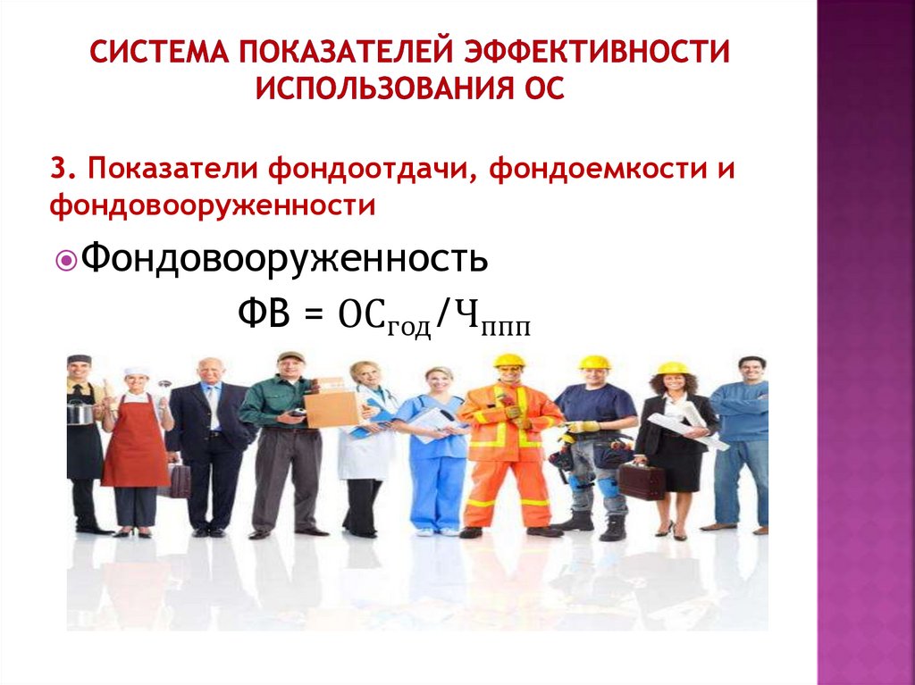 Система показателей эффективности использования ОС