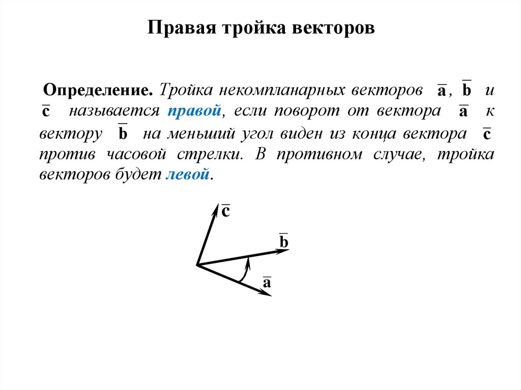 Правая тройка векторов