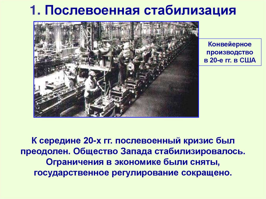 1. Послевоенная стабилизация