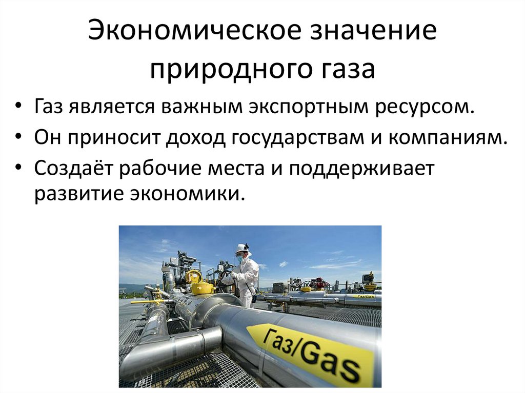 Экономическое значение природного газа