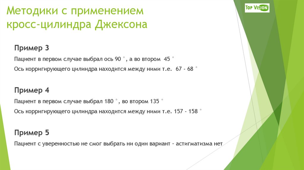 Методики с применением кросс-цилиндра Джексона