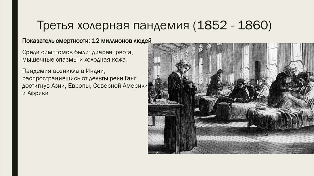 Третья холерная пандемия (1852 - 1860)