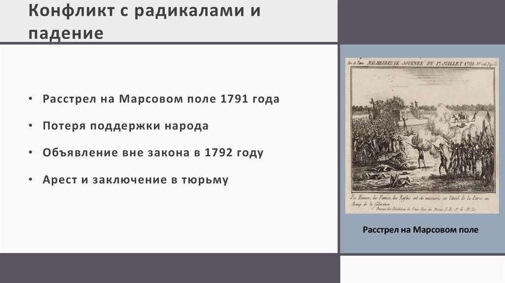 Конфликт с радикалами и падение