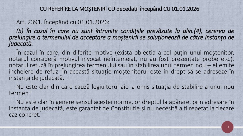 CU REFERIRE LA MOȘTENIRI CU decedații începând CU 01.01.2026