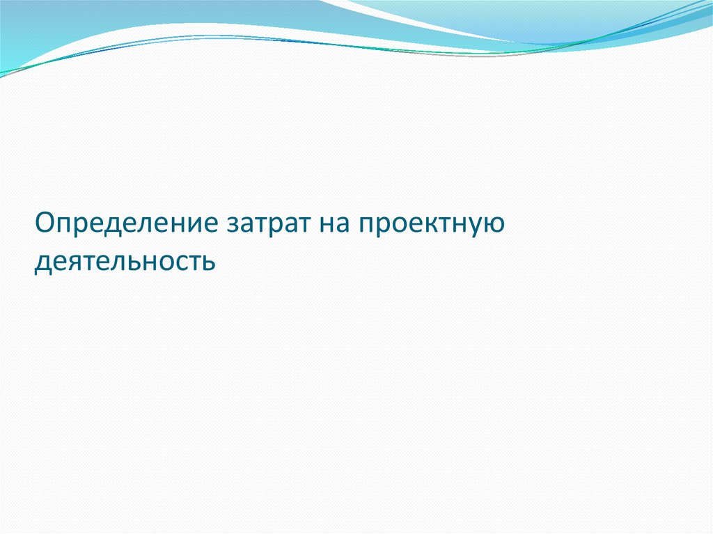 Определение затрат на проектную деятельность