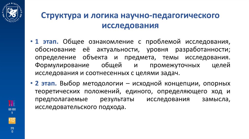 Структура и логика научно-педагогического исследования