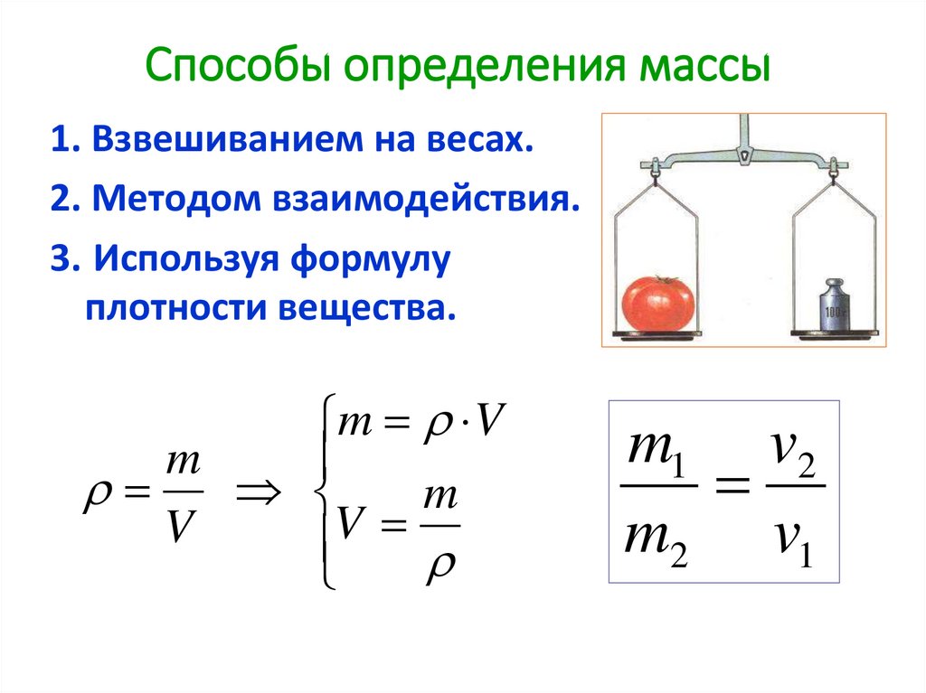 Способы определения массы