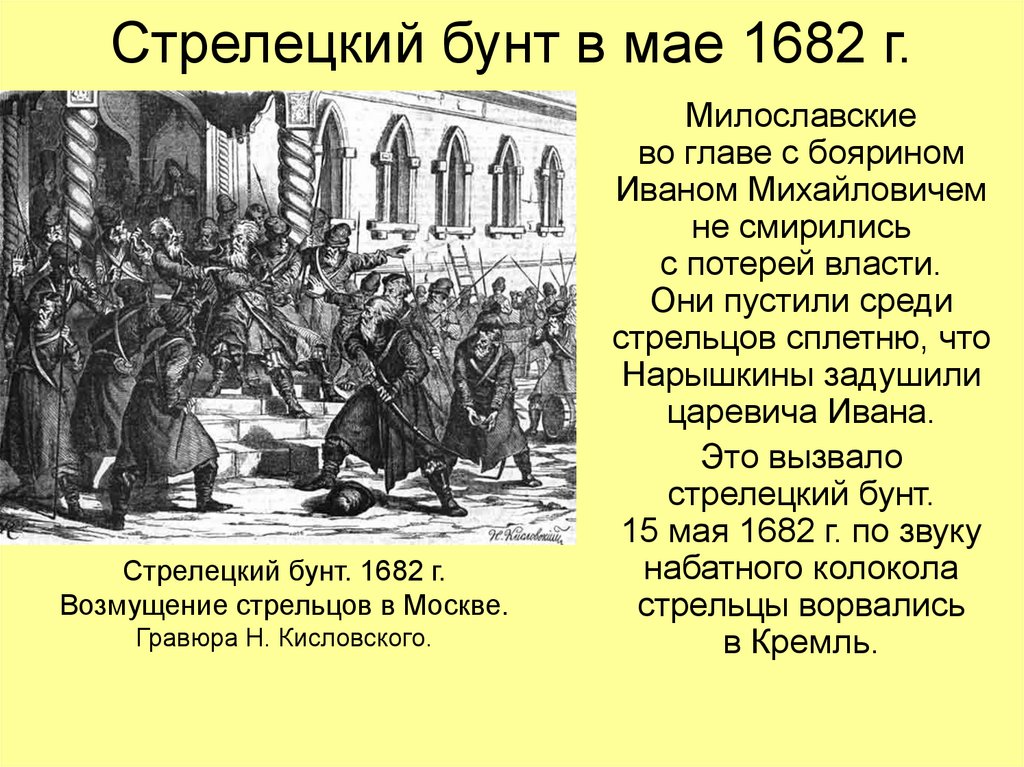 Стрелецкий бунт в мае 1682 г.