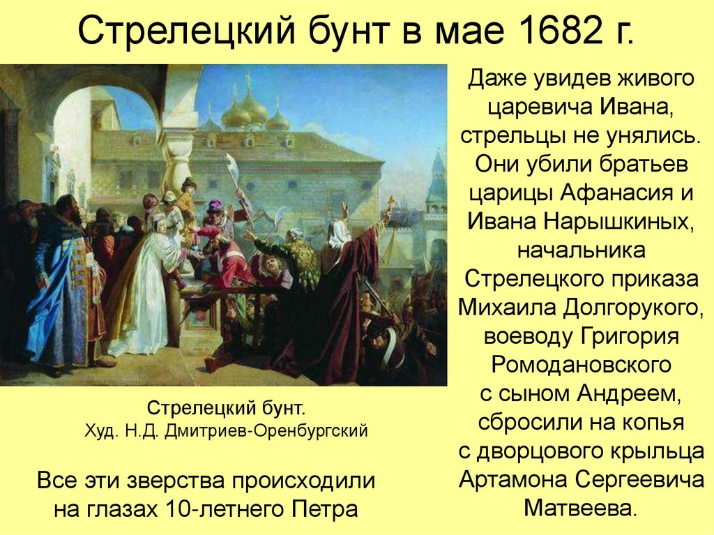 Стрелецкий бунт в мае 1682 г.