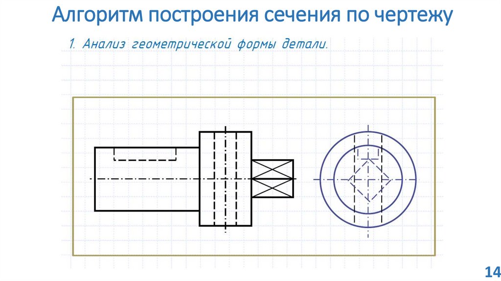 Алгоритм построения сечения по чертежу