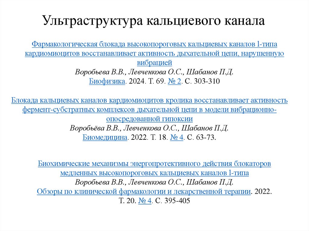 Ультраструктура кальциевого канала