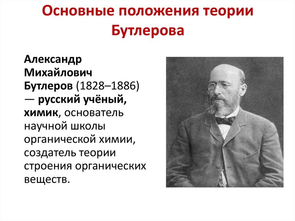 Основные положения теории Бутлерова