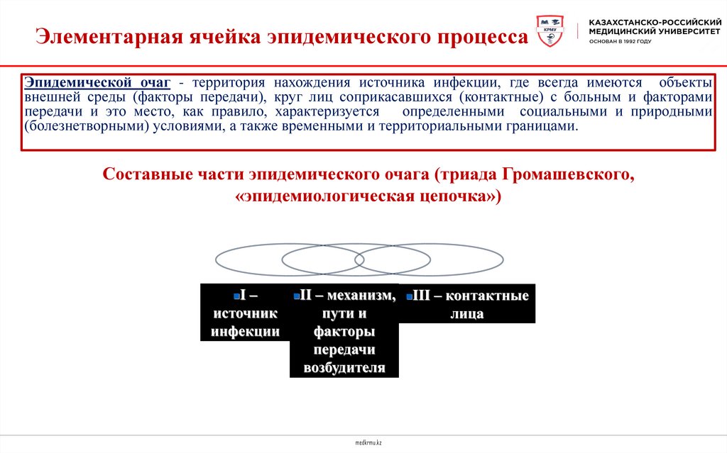 Элементарная ячейка эпидемического процесса