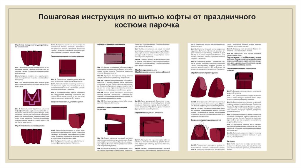 Пошаговая инструкция по шитью кофты от праздничного костюма парочка