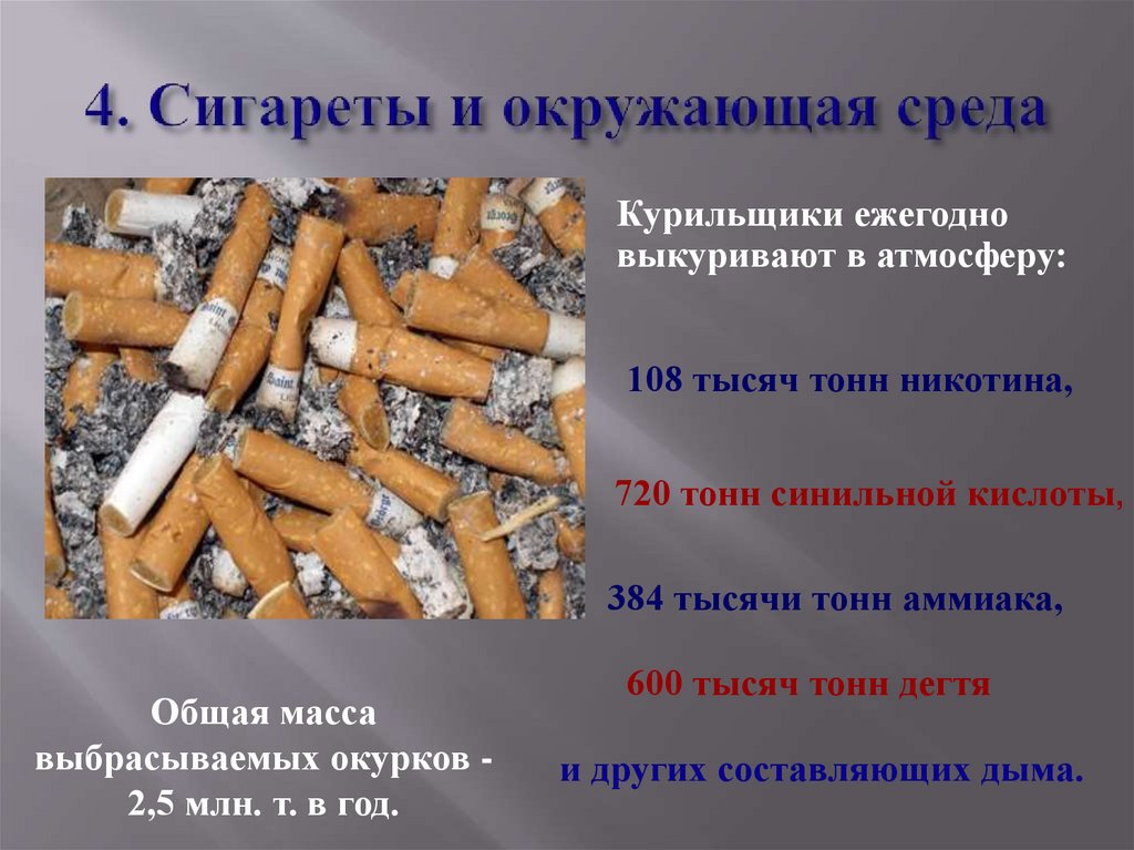 4. Сигареты и окружающая среда