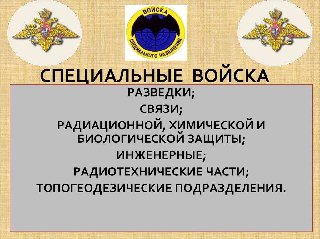 СПЕЦИАЛЬНЫЕ ВОЙСКА