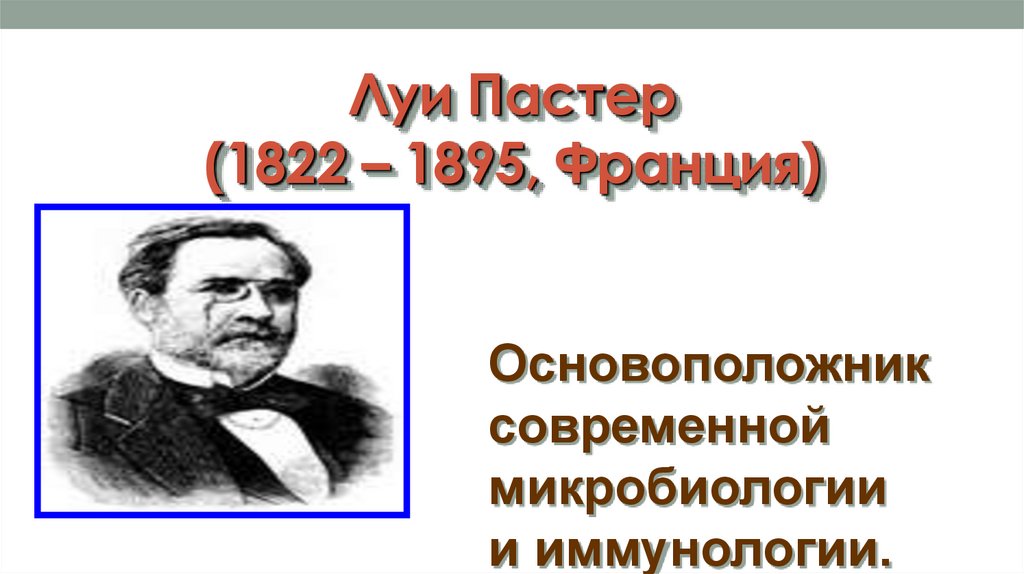 Луи Пастер (1822 – 1895, Франция)