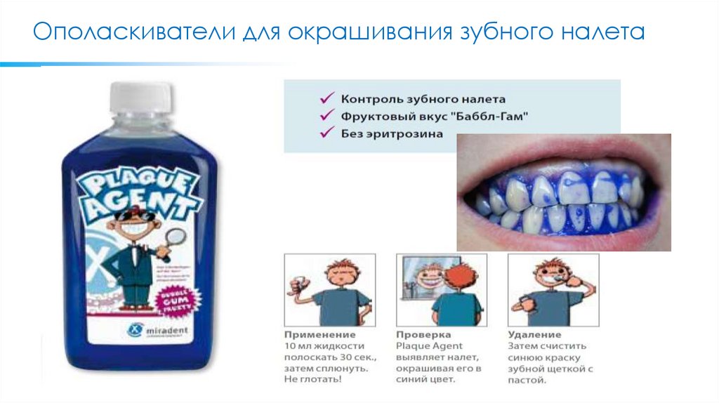 Ополаскиватели для окрашивания зубного налета