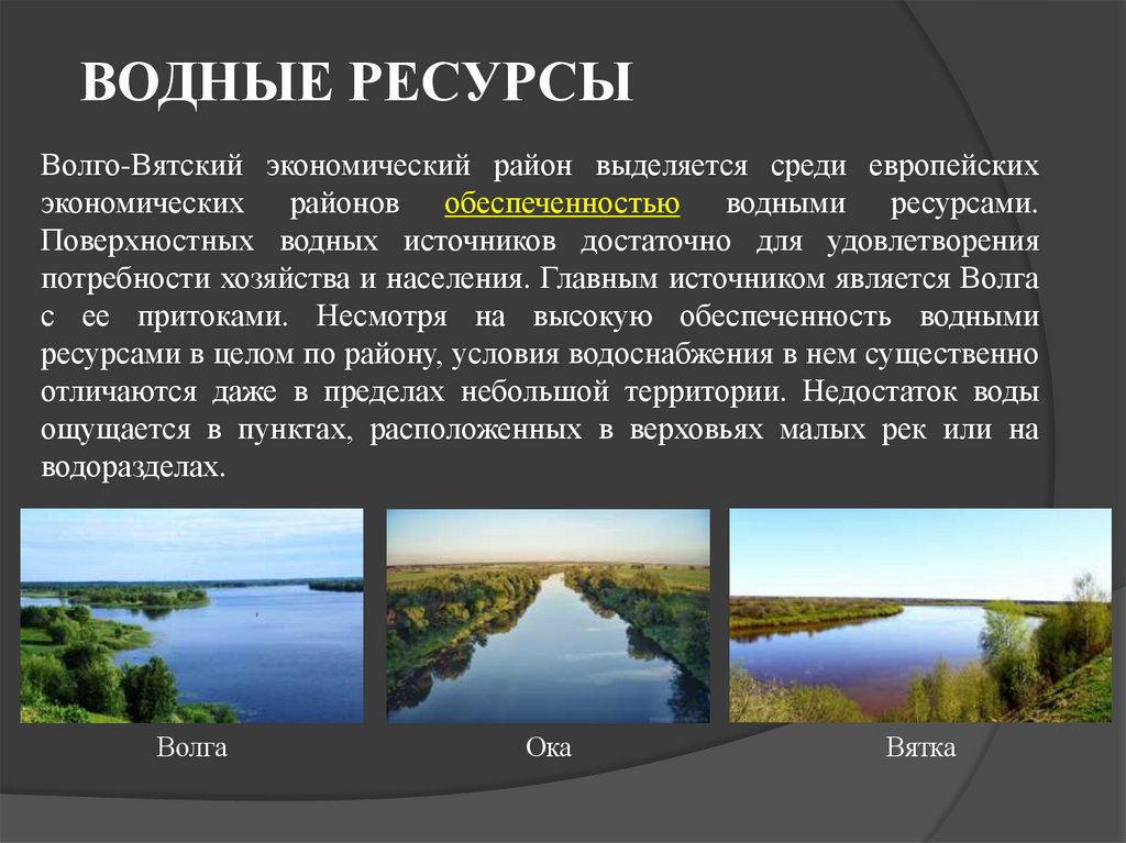 ВОДНЫЕ РЕСУРСЫ