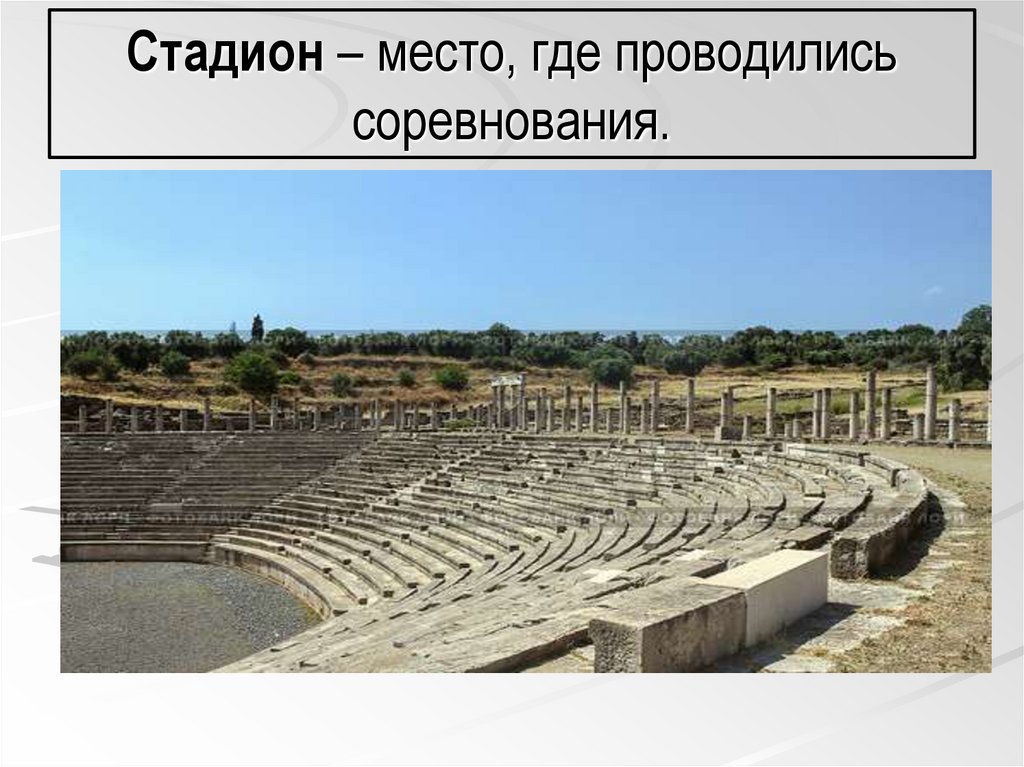 Стадион – место, где проводились соревнования.