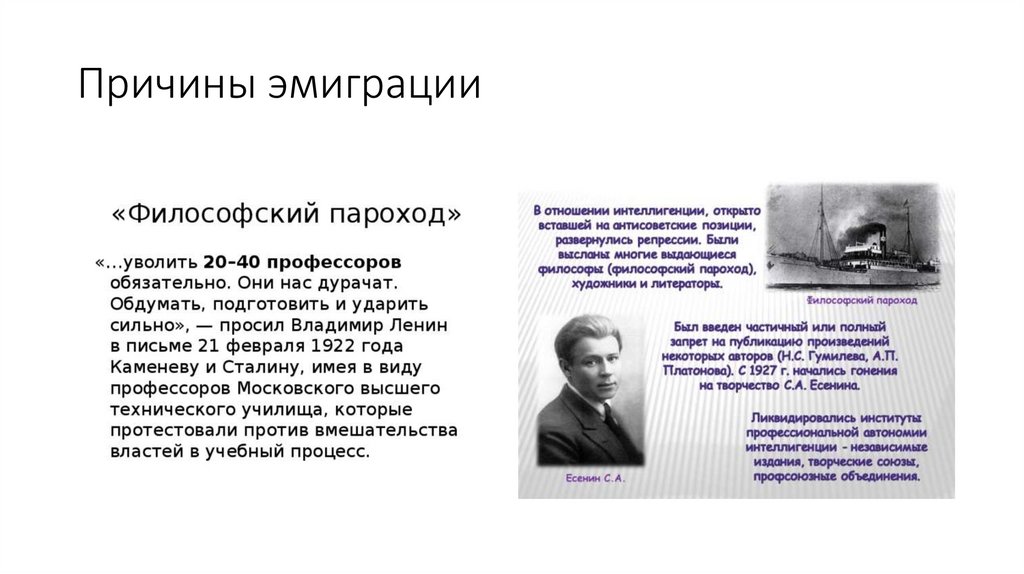 Причины эмиграции